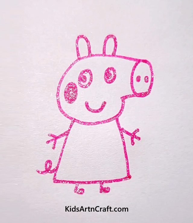 Creative And Simple Two Color Drawing Ideas Easy to Make Peppa Pig