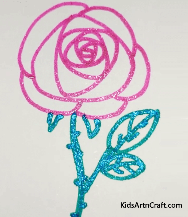 Let's Learn To Use Few Colors While Drawing Simple Rose Drawing 