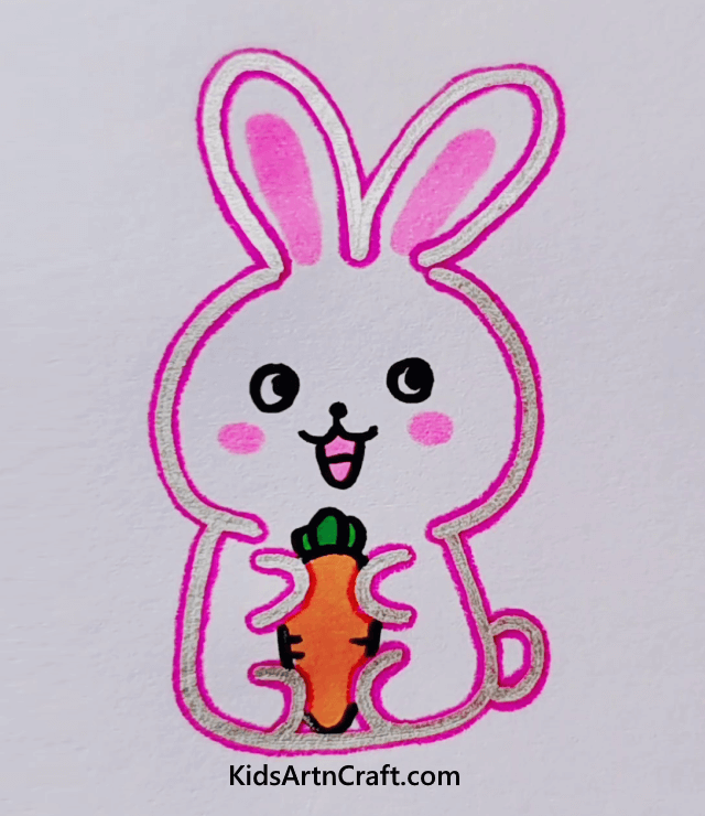 Bunny with Carrot Simple Artworks To Enhance Your Drawing Skills