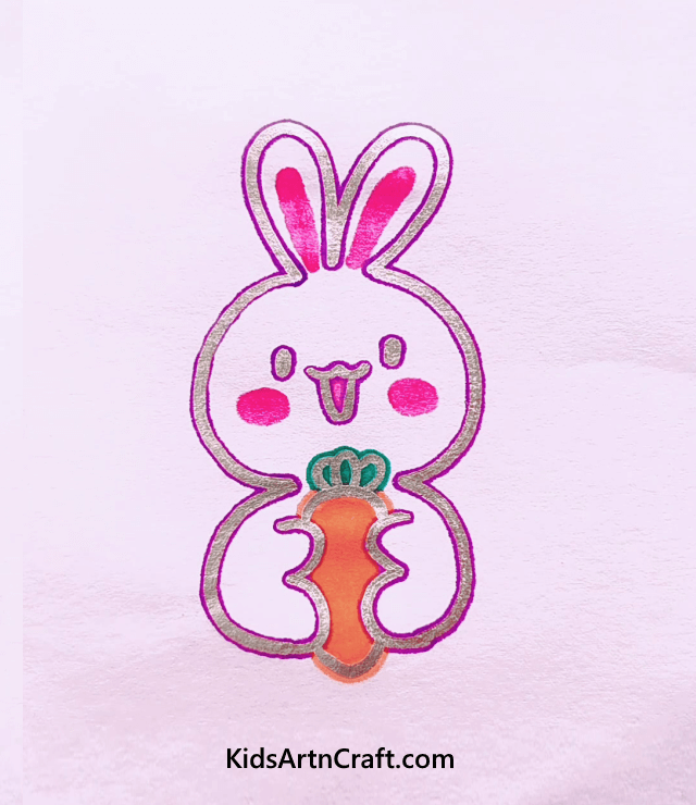Cute, Little Drawing For Kids And Beginners Happy Bunny