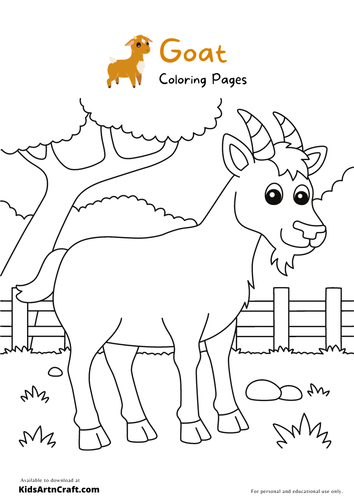 Goat Coloring Pages For Kids – Free Printables