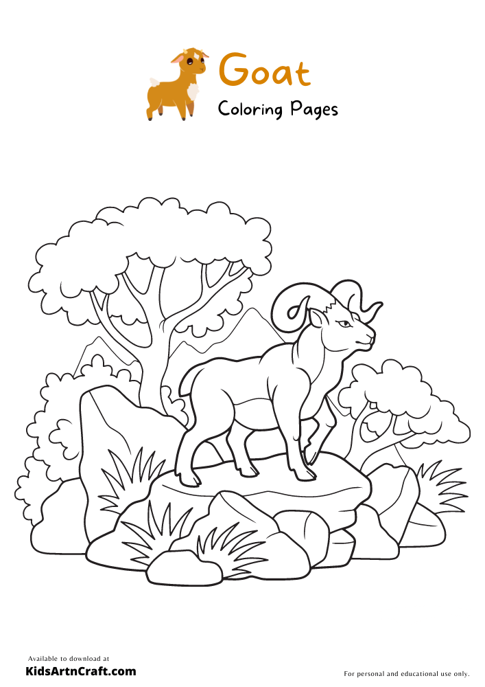 Goat Coloring Pages For Kids – Free Printables