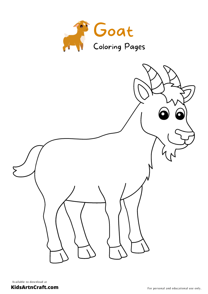 Goat Coloring Pages For Kids – Free Printables