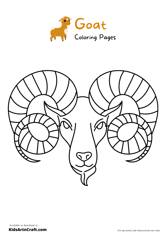 Goat Coloring Pages For Kids – Free Printables