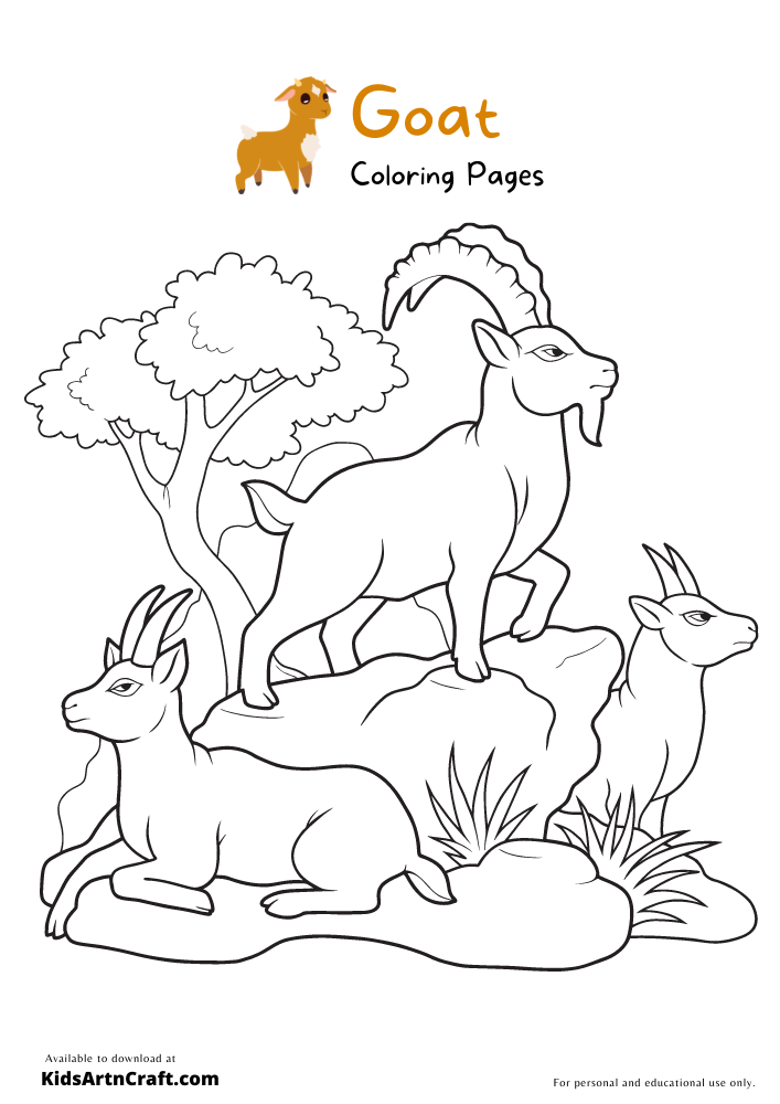 Goat Coloring Pages For Kids – Free Printables