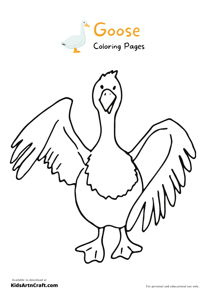 Goose Coloring Pages For Kids – Free Printables