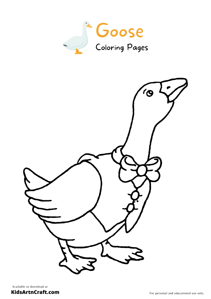 Goose Coloring Pages For Kids – Free Printables