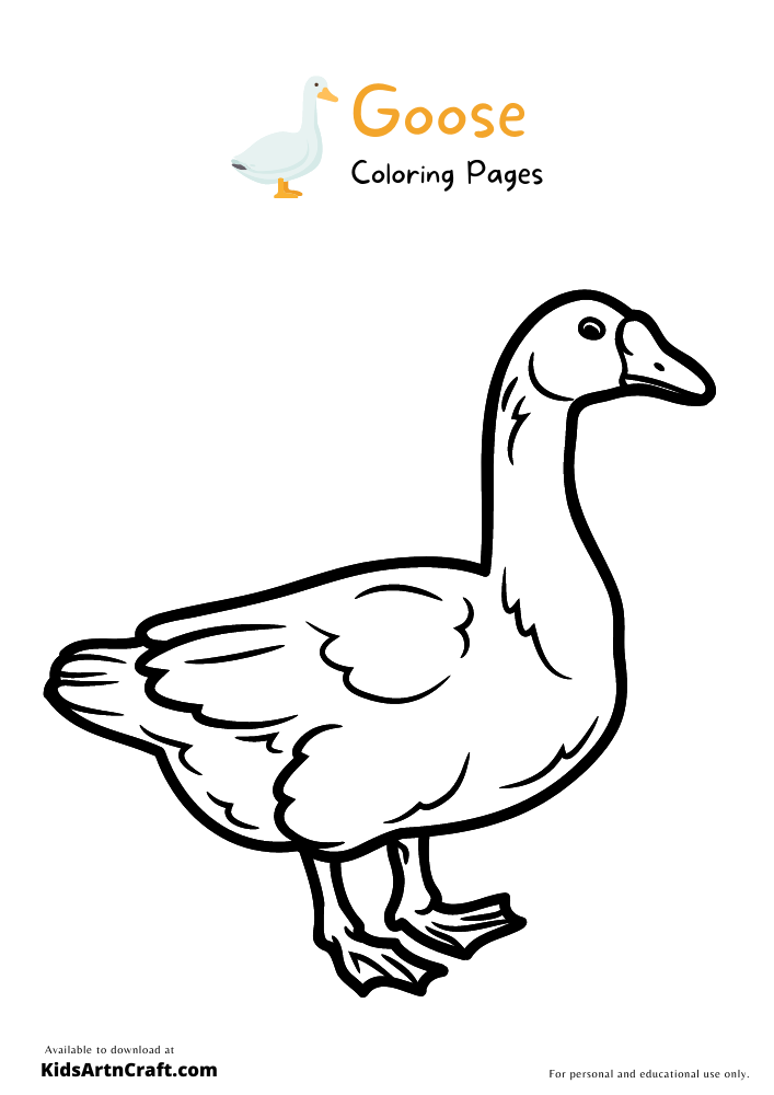 Goose Coloring Pages For Kids – Free Printables