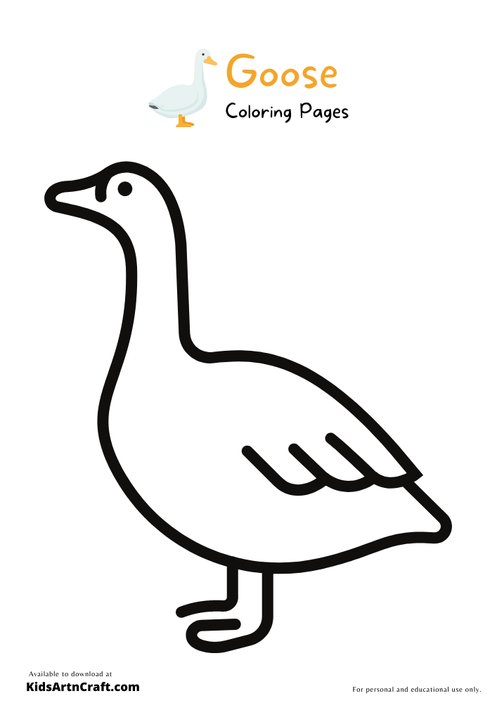 Goose Coloring Pages For Kids – Free Printables