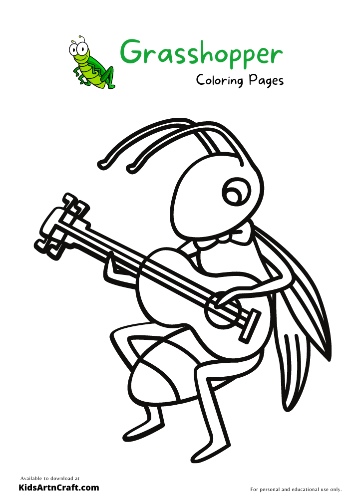 Grasshopper Coloring Pages For Kids – Free Printables