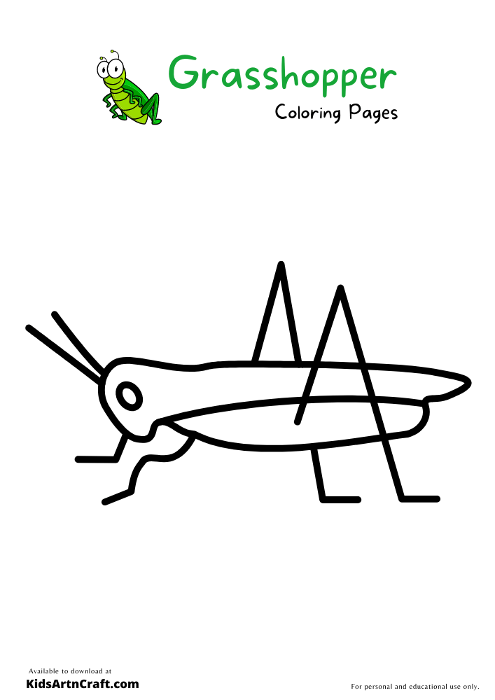 Grasshopper Coloring Pages For Kids – Free Printables