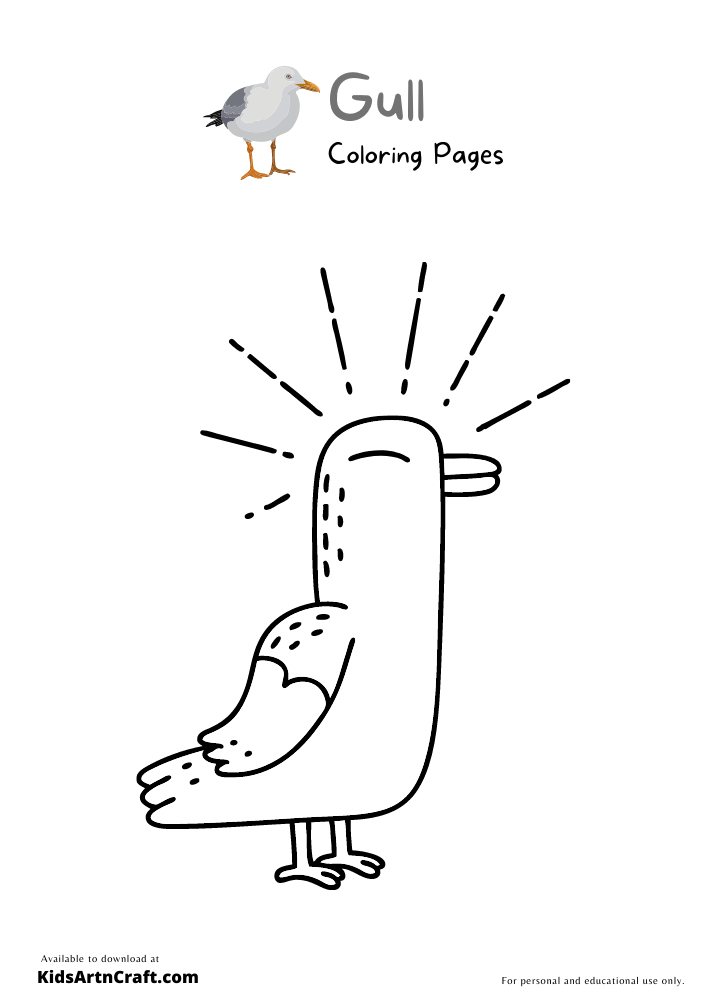 Gull Coloring Pages For Kids – Free Printables