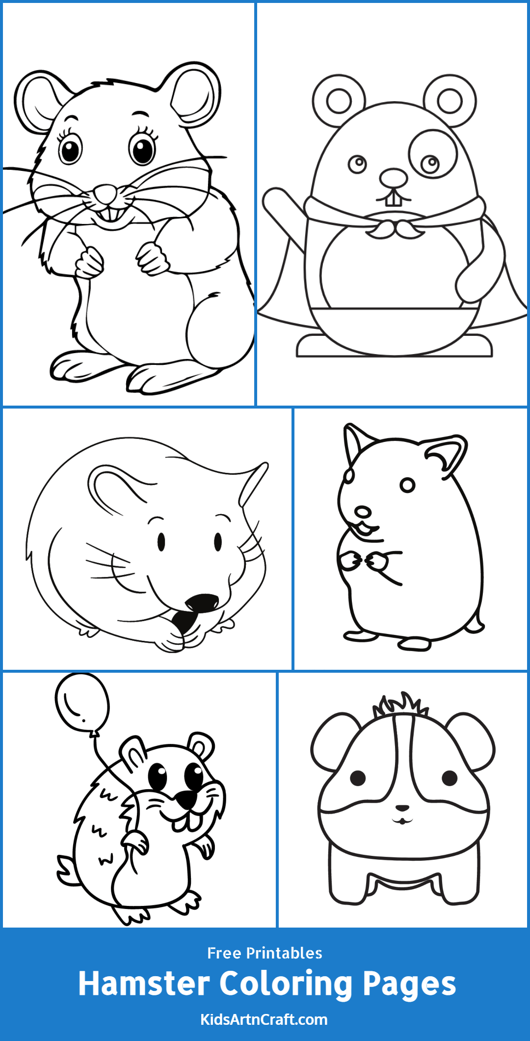 Hamster Coloring Pages For Kids – Free Printables