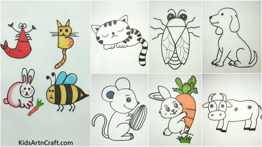 Animal Drawing Ideas For Kids - Kids Art & Craft