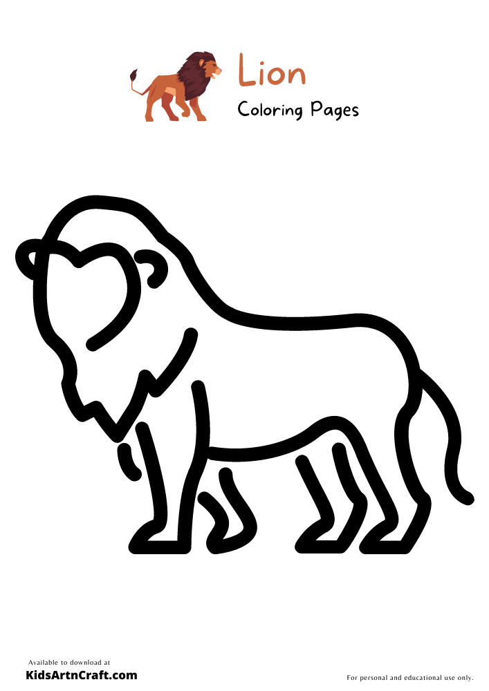 Lion Coloring Pages for Kids - Free Printables