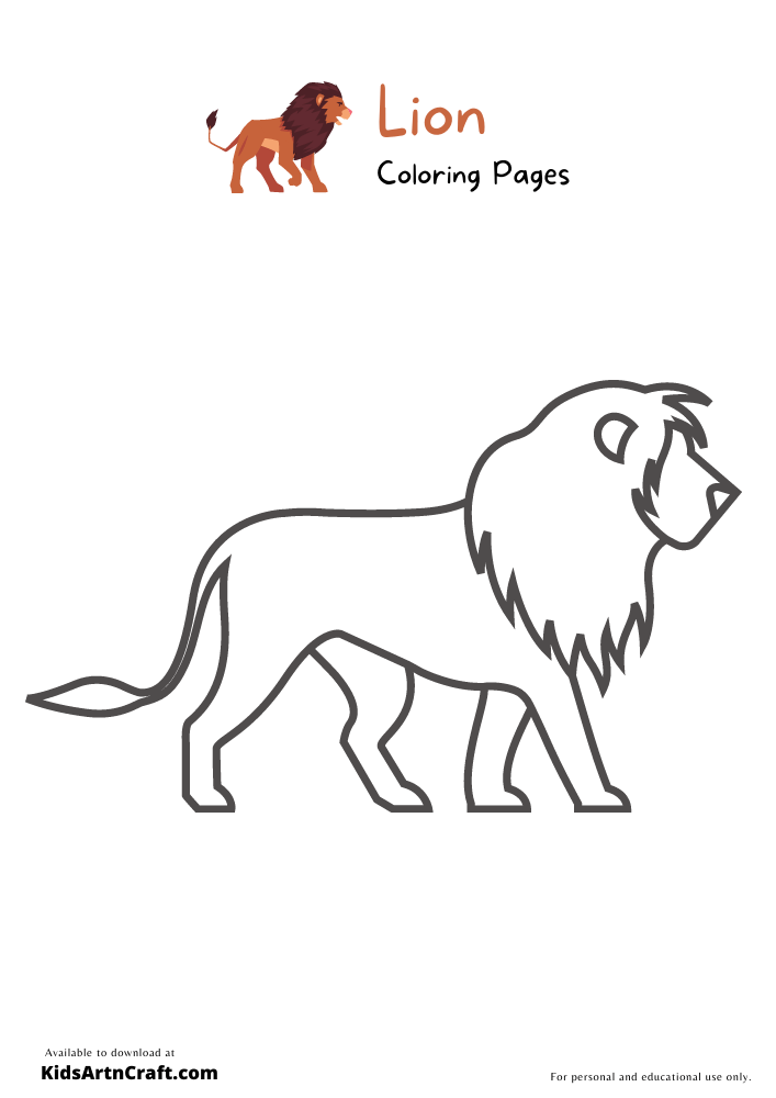 Lion Coloring Pages for Kids - Free Printables
