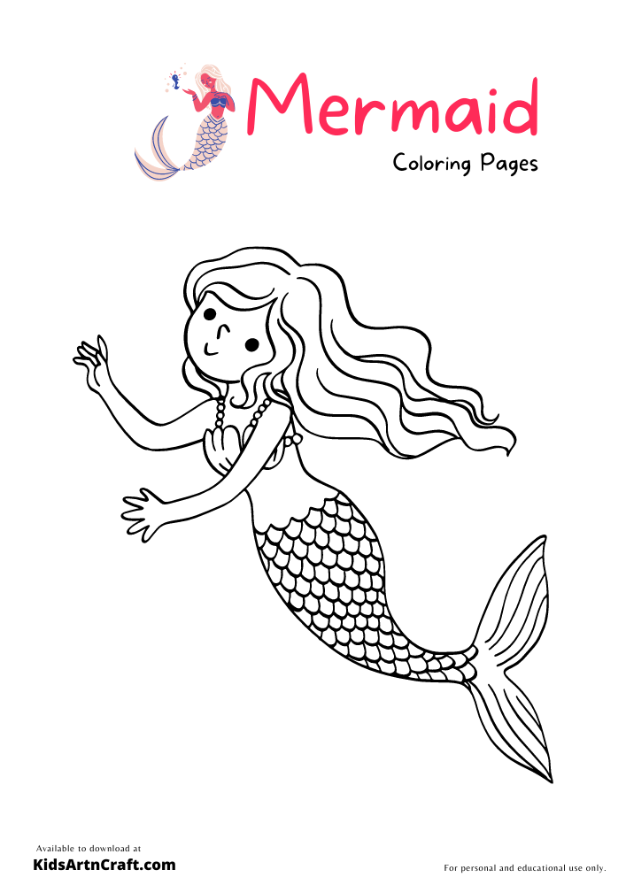 Mermaid Coloring Pages For Kids – Free Printables