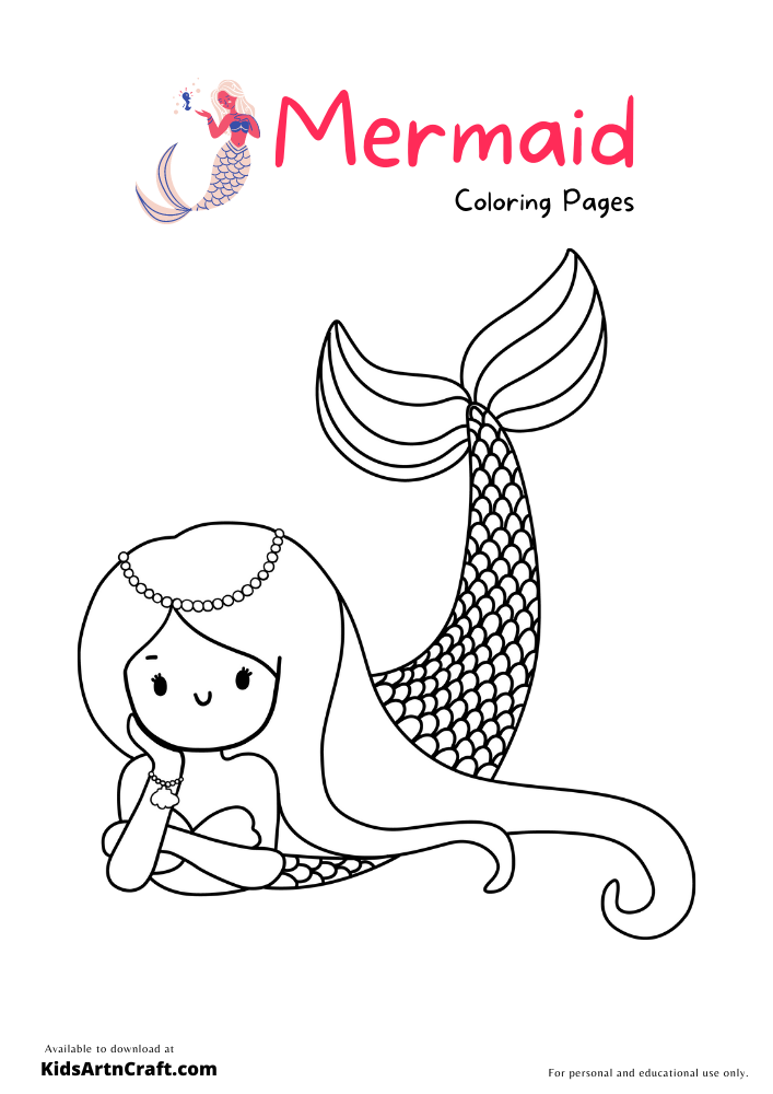 Mermaid Coloring Pages For Kids – Free Printables