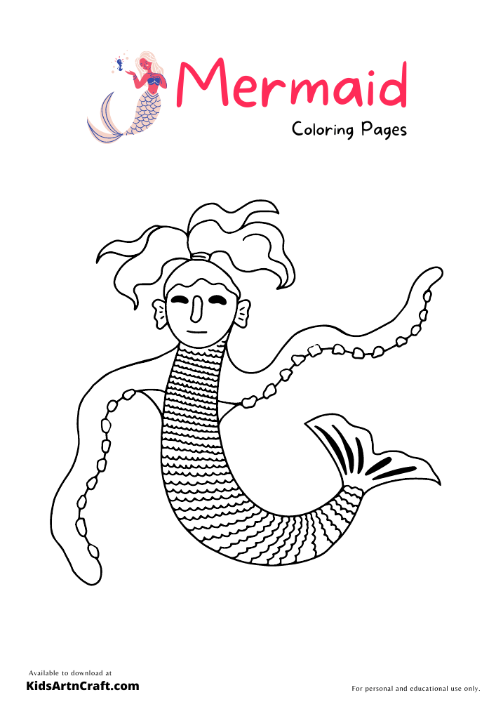 Mermaid Coloring Pages For Kids – Free Printables