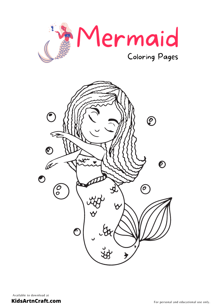 Mermaid Coloring Pages For Kids – Free Printables