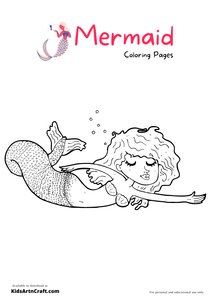 Mermaid Coloring Pages For Kids – Free Printables