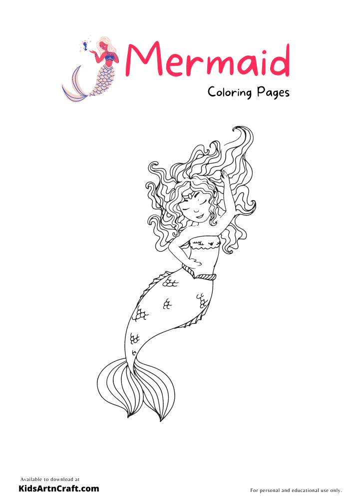 Mermaid Coloring Pages For Kids – Free Printables