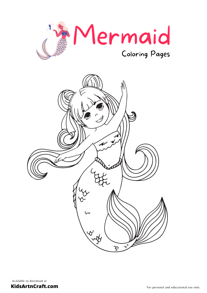 Mermaid Coloring Pages For Kids – Free Printables