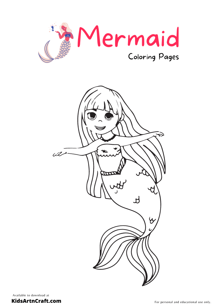 Mermaid Coloring Pages For Kids – Free Printables