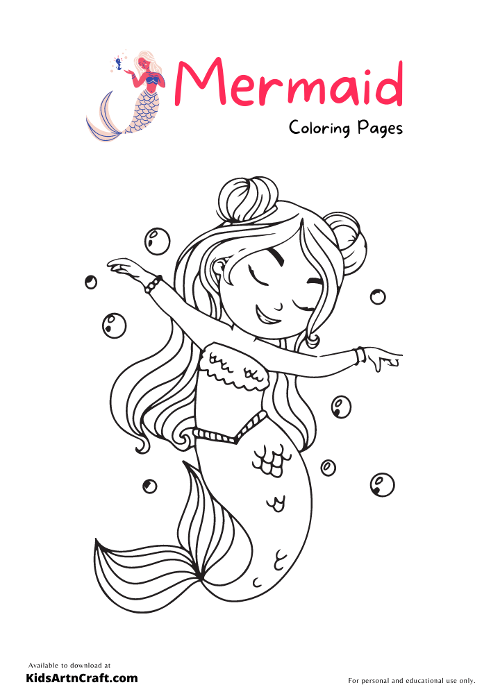 Mermaid Coloring Pages For Kids – Free Printables
