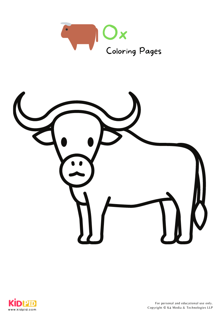 Ox Coloring Pages For Kids – Free Printables