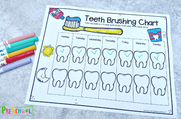 Printable Teeth Brushing Chart For Preschoolers