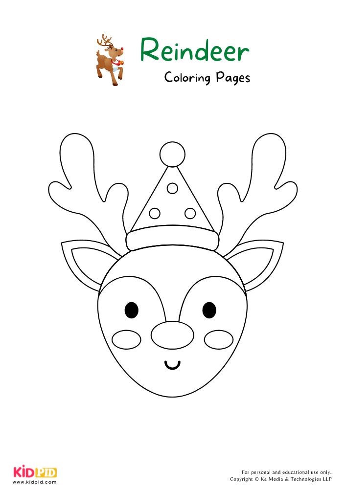 Reindeer Coloring Pages For Kids – Free Printables
