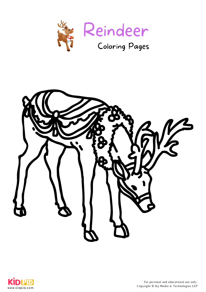 Reindeer Coloring Pages For Kids – Free Printables