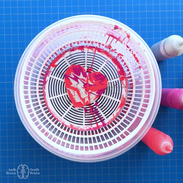 Spin Art Heart Painting Activity For Kids 