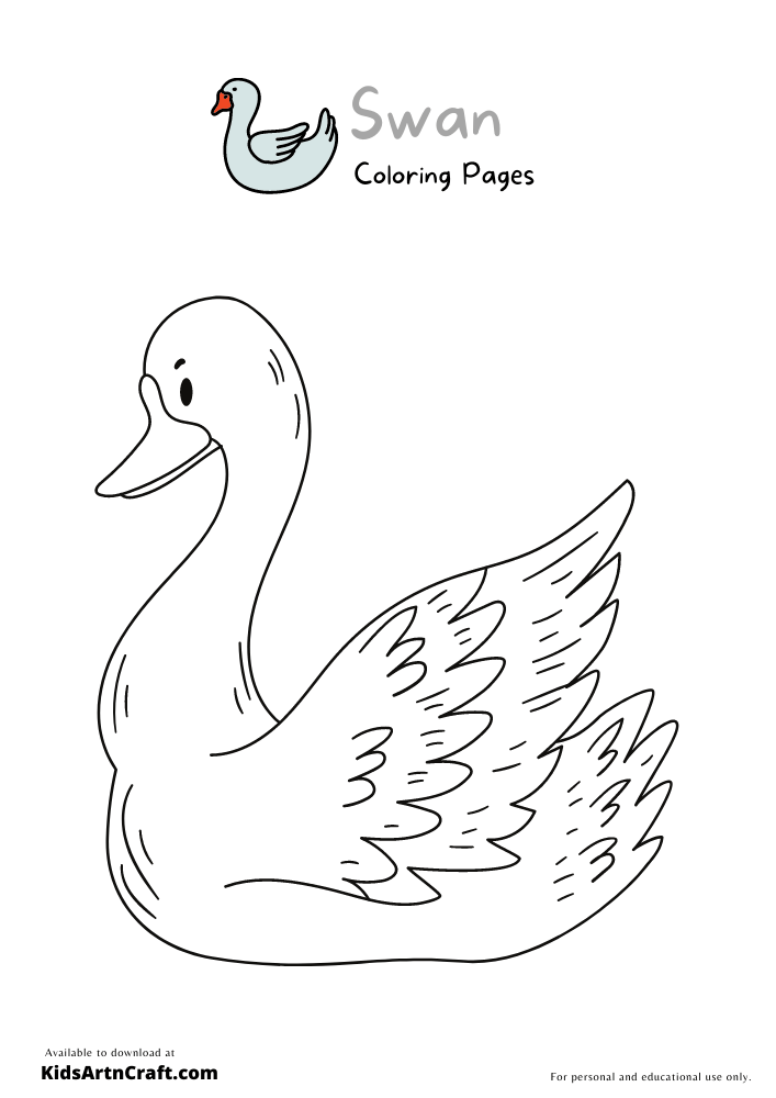  Swan Coloring Pages For Kids – Free Printables