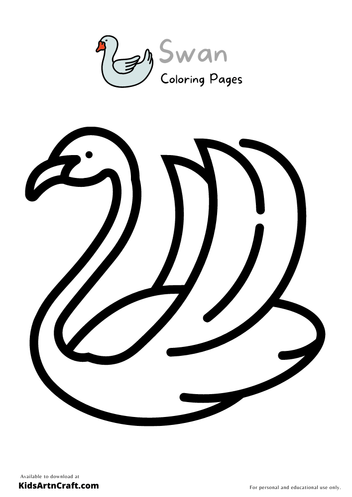  Swan Coloring Pages For Kids – Free Printables