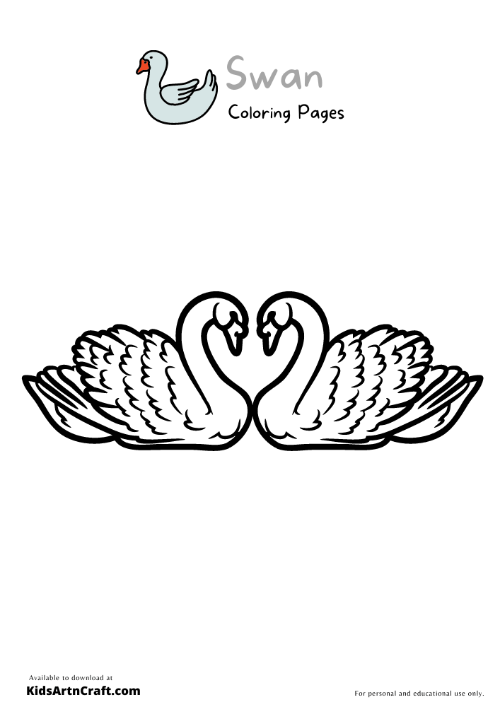  Swan Coloring Pages For Kids – Free Printables