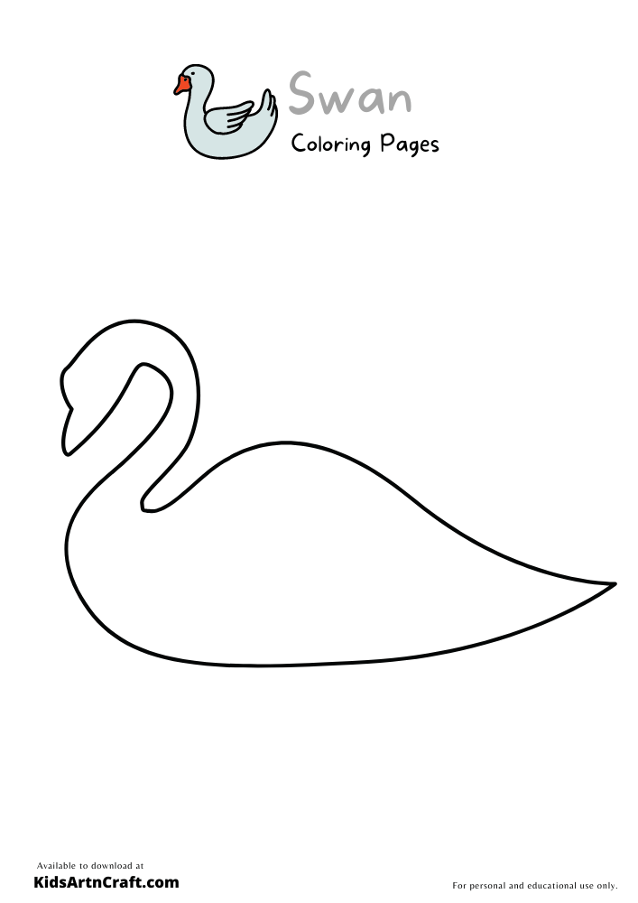  Swan Coloring Pages For Kids – Free Printables