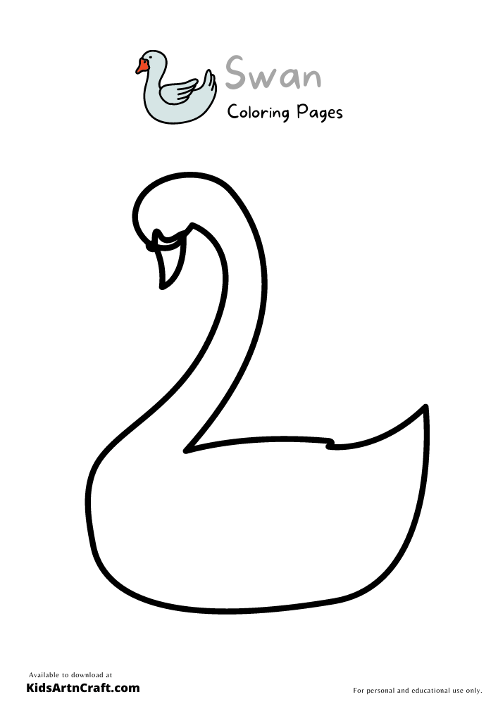  Swan Coloring Pages For Kids – Free Printables