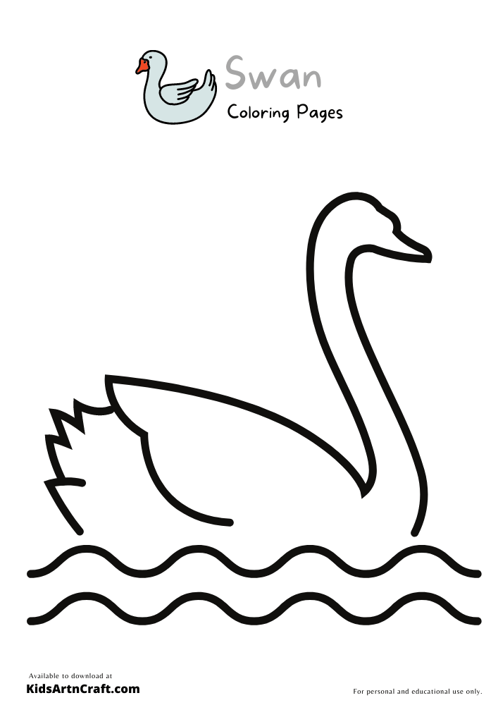  Swan Coloring Pages For Kids – Free Printables