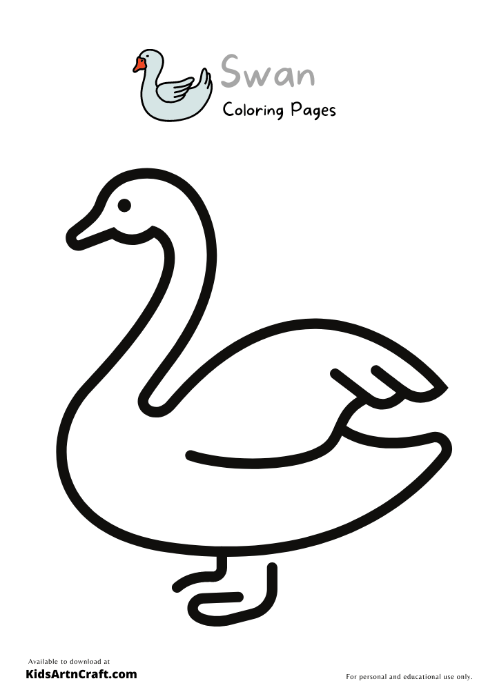  Swan Coloring Pages For Kids – Free Printables