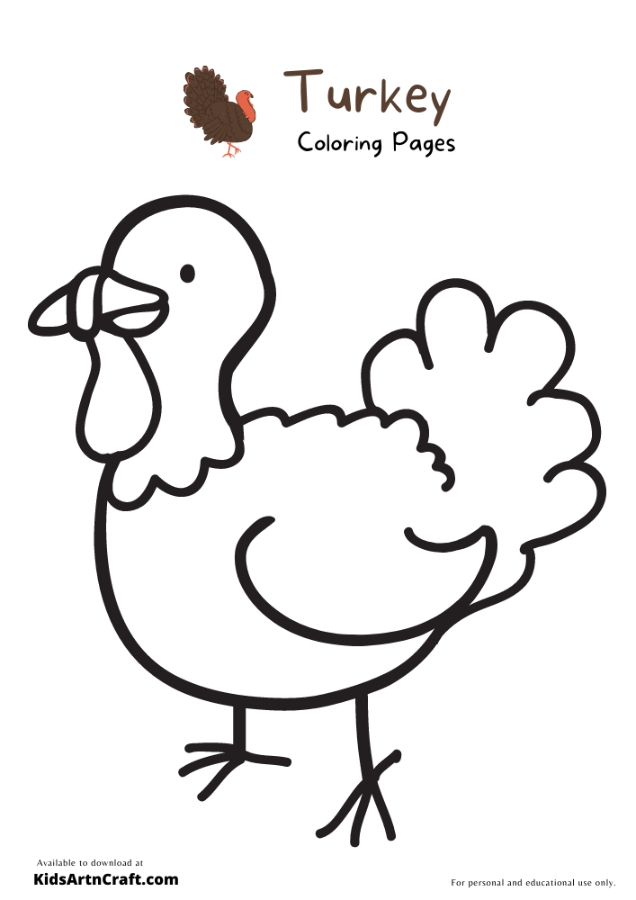 Turkey Coloring Pages For Kids – Free Printables