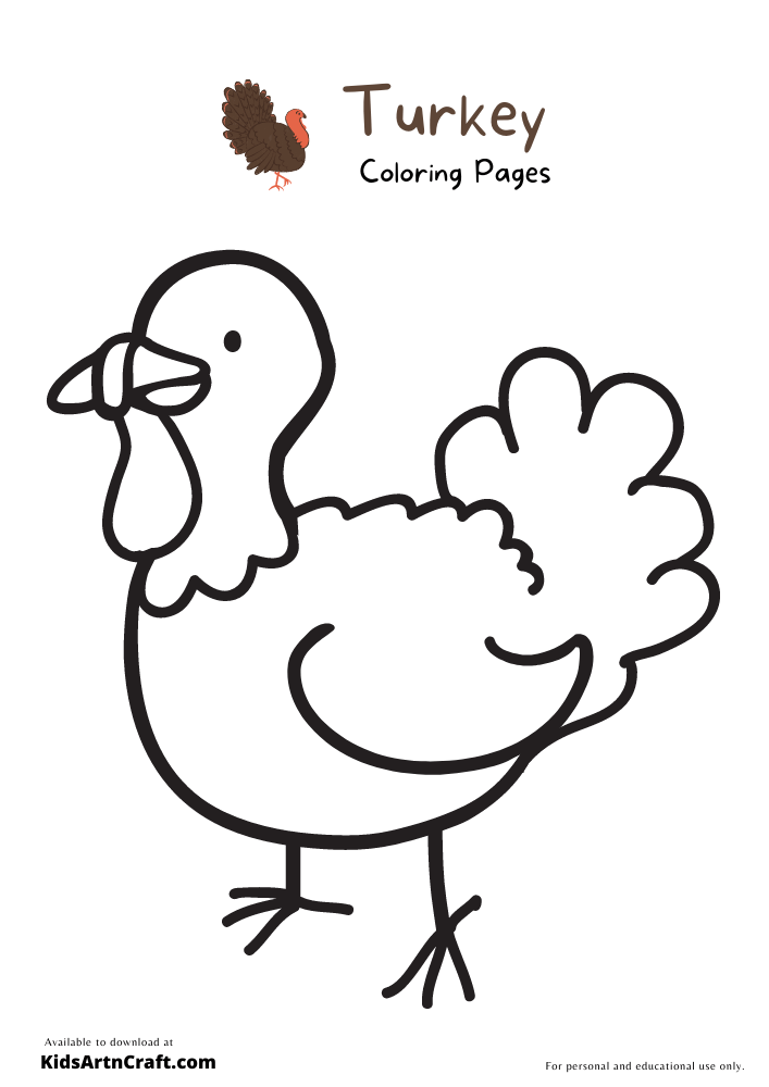 Turkey Coloring Pages For Kids – Free Printables