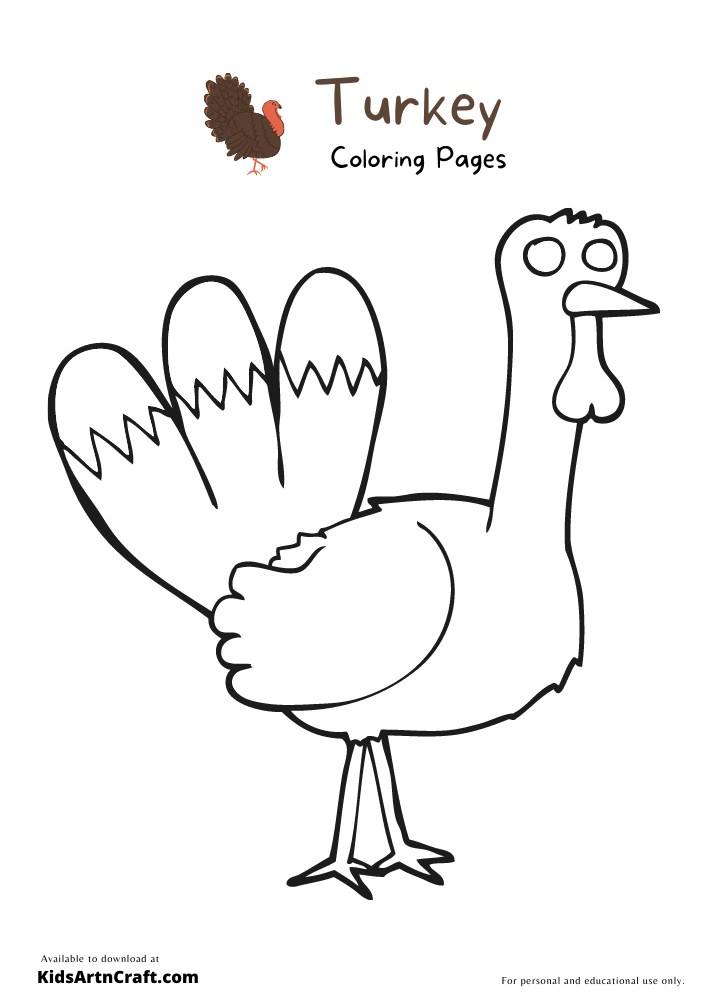 Turkey Coloring Pages For Kids – Free Printables