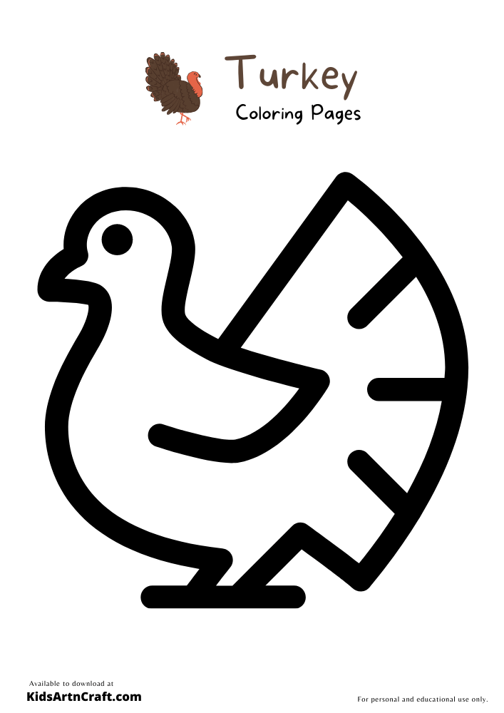 Turkey Coloring Pages For Kids – Free Printables