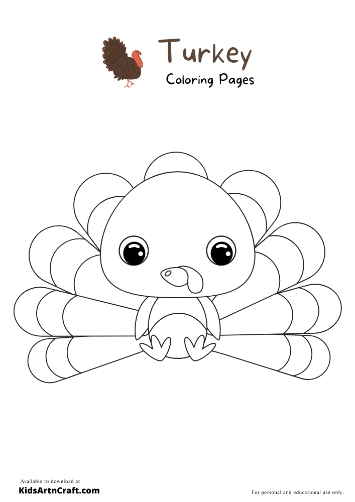 Turkey Coloring Pages For Kids – Free Printables