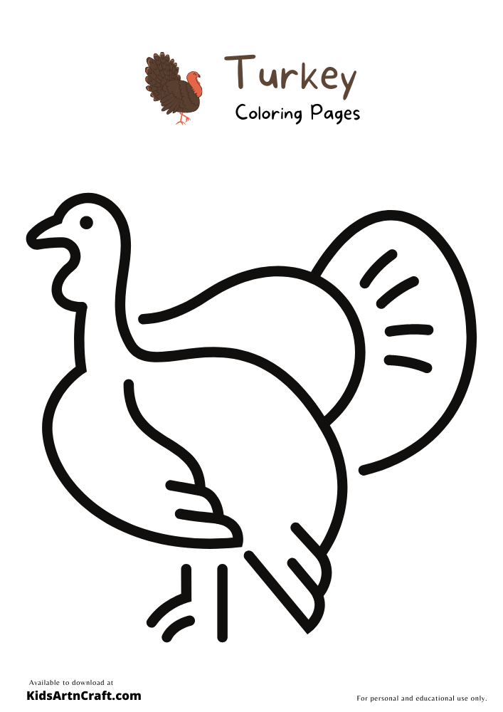 Turkey Coloring Pages For Kids – Free Printables