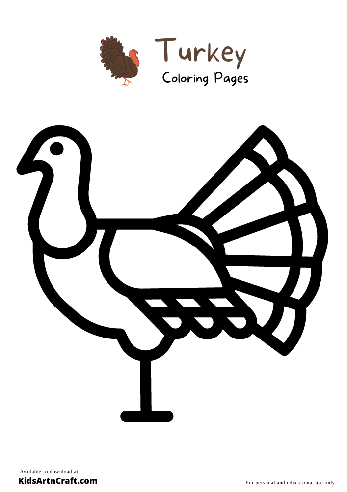 Turkey Coloring Pages For Kids – Free Printables