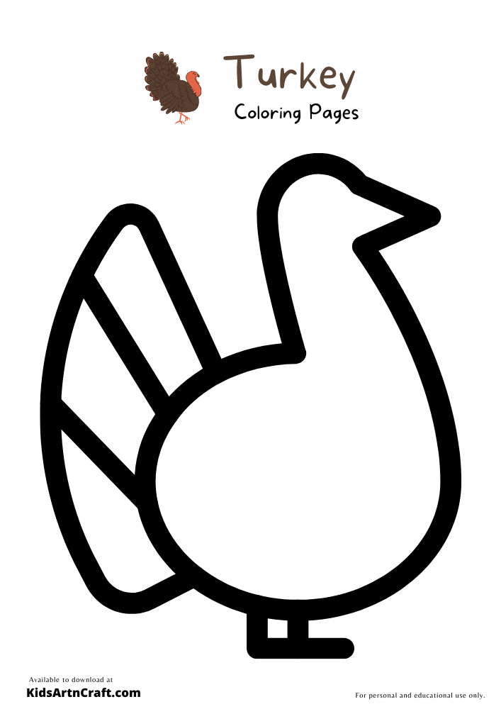 Turkey Coloring Pages For Kids – Free Printables