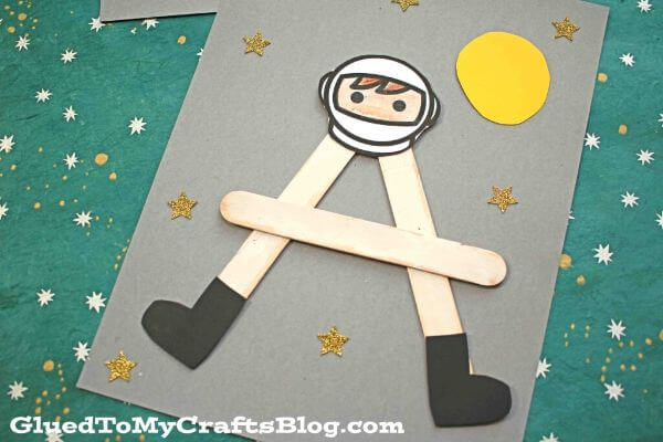 “A” For Astronaut Craft By Paper & Popsicle Stick